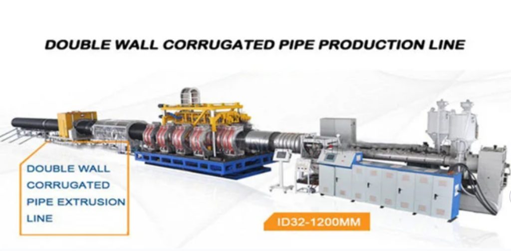 PVC PE Double Wall Corrugated Pipe Extrusion Line